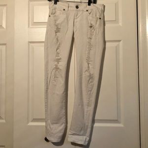 GUESS white ripped jeans